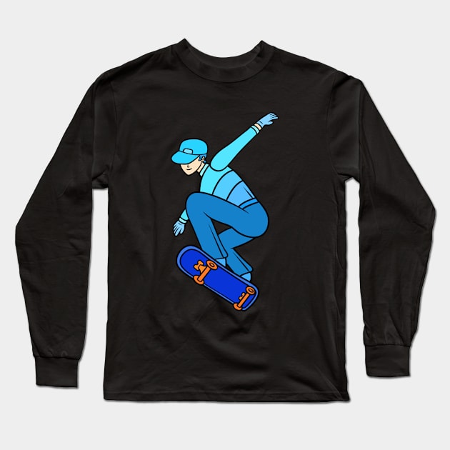 Cool skater boy Long Sleeve T-Shirt by Andrew Hau